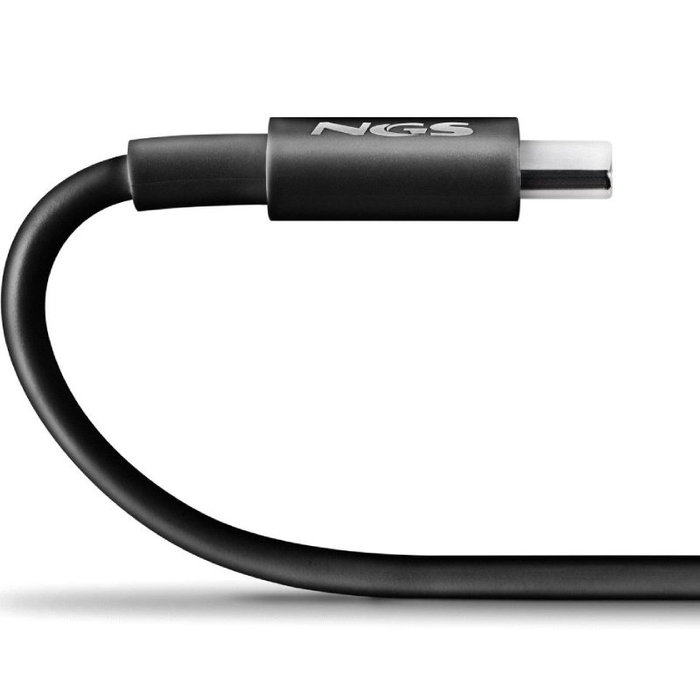 NGS Cable USB-C a USB-C ZYRO 60W-1 de 1m, 60W, Negro